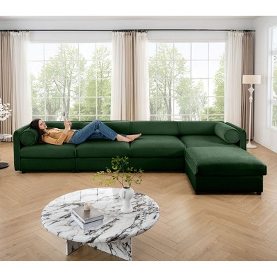 Modular Sectional Sofa with Storage, Cylindrical Backrest and Armrests Deep Comfortable Seating,Durable and Supportive for Living Room
