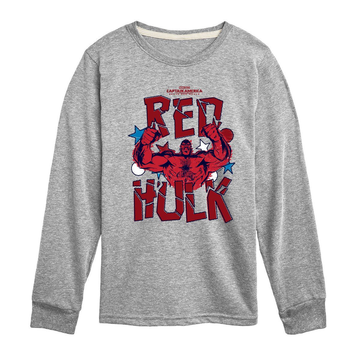 Boys' - Marvel - Captain America Scribble Red Hulk Long Sleeve Graphic T-Shirt