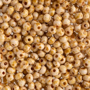 John Bead Czech Glass Seed Beads 6/0 (100g) Opaque Travertine on Chalk White Beads for DIY Art Crafts Jewelry Bracelets Necklaces Earrings Making - 1 of 4