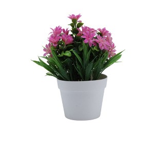 Unique Bargains Artificial Plants Pointed-Leaf Mum Plastic 3.94"x3.94"x7.87" 1 Pcs - 1 of 4