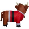 Gemmy 6 ft Airblown® Blowup Inflatable Fuzzy Plush Highland Cow with Built-In LED Lights Outdoor Decoration - Red - 2 of 3