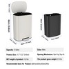 RISOKEYS 13 Gallon Trash Can Metal Foot Pedal Stainless Steel Kitchen Trash Can with Lid, Large Garbage Can for Office, Living Room, Bathroom - 3 of 4