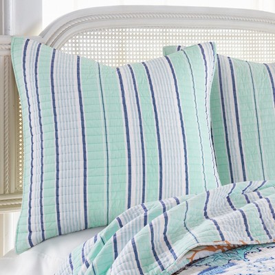 Deep Sea Multicolor Cotton Euro Sham Set of 2