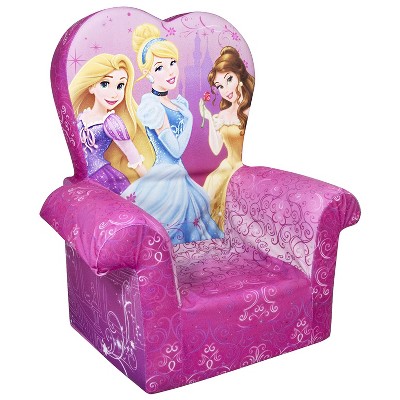 Marshmallow Furniture Comfy Foam Toddler Chair Kid's Furniture for Ages 2 Years Old and Up, Disney Princess Themed