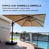 PURPLE LEAF Patio Large Cantilever Umbrella Outdoor Wood Grain Pattern Umbrella Pole Offset Umbrella Heavy Duty Sun Umbrellas for Garden Deck Pool - 2 of 4