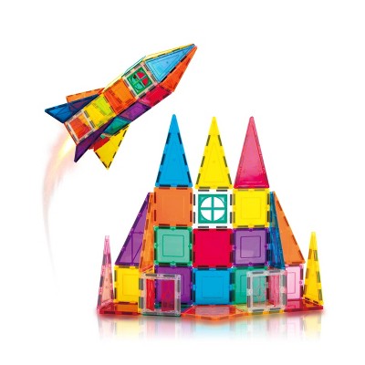PICASSO-TILES 36 pc Magnetic Tiles, Rocket Set Building Blocks, Educational Toy for Kids