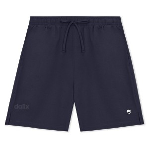 Dalix Lil Alien Active Short Gym Workout Embroidered Casual Zip Pocket Mesh Drawcord Waist Mens - 1 of 4