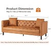 Garvee 81" Modern Chesterfield Sofa - 3-Seater Leather Couch with Deep Seats & Handmade Buttons, for Living Room, Apartment, Office, Cognac Tan - 2 of 4