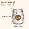 Airtight glass jars, 25 oz, 6-pack, glass storage jars, striped clip-on jars, suitable for kitchen storage. - 2 of 4