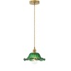 Dewdrop Vintage Glass Pendant Light Green Flower Light Adjustable Hanging Wire for Kitchen Island Dining Room Bedroom Hallway - 2 of 4