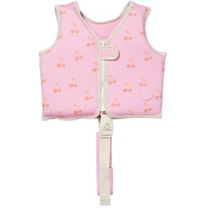 Sunnylife Kids Swim Vest 1-2 - Cotton Candy Cherry, Pink Butterfly, 33lb Cap - 1 of 4