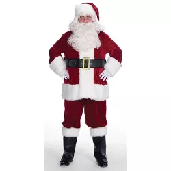 Halco Mens Velveteen Santa Suit Costume Red
