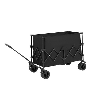 Foldable Steel Wagon Carts With All-Terrain Wheels And Drink Holders,Outdoor Utility Wagon For Camping Shopping Sports Fishing -The Pop Home