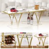Gold Bar Cart with Wheels, 3 Tier Bar Serving Cart with Glass Holder and Wine Rack - 3 of 4