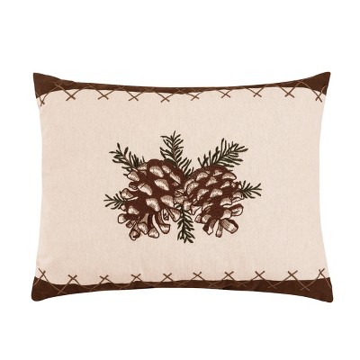 C&F Home 14" x 18" Lodge Pinecone Embroidered Throw Pillow