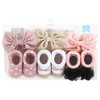 Hudson Baby Infant Girl Headband and Socks Giftset, Blush Taupe, One Size - 2 of 4