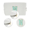 Unique Bargains Portable Corduroy Rectangular Letter Makeup Bag White 1 Pc - 4 of 4