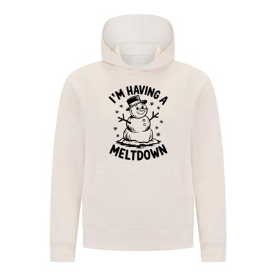 Everyday Kids Christmas Collection I’m Having a Meltdown Pullover Hoodie – Funny Snowman Holiday Sweatshirt - Off-White
