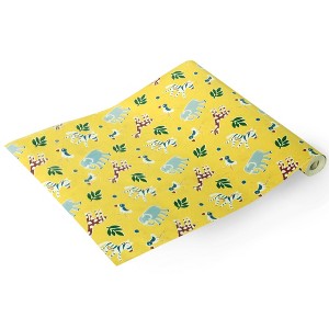 Slickblue Kid-Friendly Lovely Zoo Self-Adhesive Wallpaper Roll – Easy to Apply, No Residue, 17.7” x 394” - 1 of 3