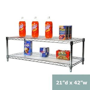 Shelving.com Chrome Wire Shelving with 2 Tier Shelves - - 1 of 3