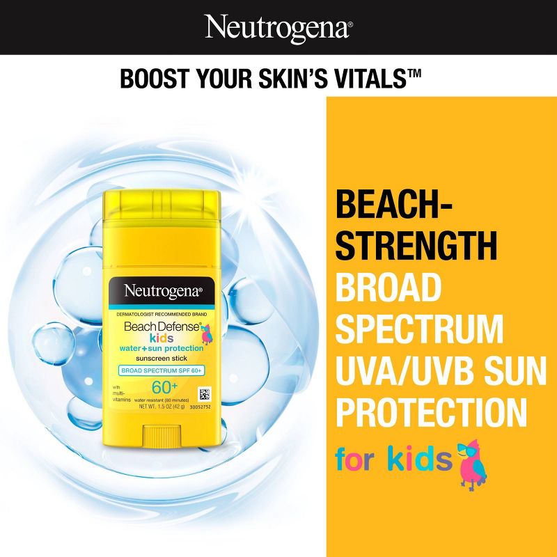Neutrogena Beach Defense Water Resistant Kids&#39; Sunscreen Stick - SPF50 - 1.5oz, 4 of 10