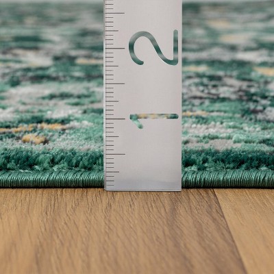 Green Moroccan Medallion 6' x 9' Synthetic Area Rug