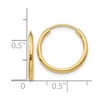 Black Bow Jewelry 1.5mm x 16mm 14k Yellow Gold Polished Round Endless Hoop Earrings - 4 of 4