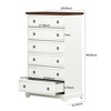 VANIRROR 6-Drawer Farmhouse Dresser, Tall White Storage Chest with Deep Drawers for Bedroom, Living Room, Entryway - 3 of 4