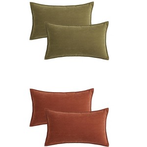 REGALWOVEN 4 Pcs Solid Chenille Soft Couch Throw Pillow Covers for Sofa Living Room Home Decor 12 x 20 Inch - 1 of 4
