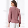 Allegra K Women's Work Office Mock Neck Long Sleeve Chiffon Shirt - 3 of 4