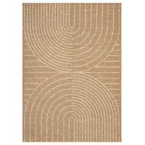 Modern Rainbow Easy Jute Area Rugs, Washable Natural Contemporary Indoor Outdoor Carpet for Living Room Farmhouse Patio Backyard RV - 1 of 4