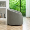 32" Wide Boucle Upholstered Swivel Barrel Chair - Kinwell - 4 of 4