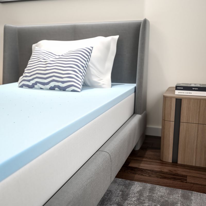 Flash Furniture Capri Comfortable Sleep 2 inch Cool Gel Memory Foam Mattress Topper, 4 of 15