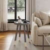 Hasting Home Modern Side Table, Round End Table with Tray Top - 4 of 4