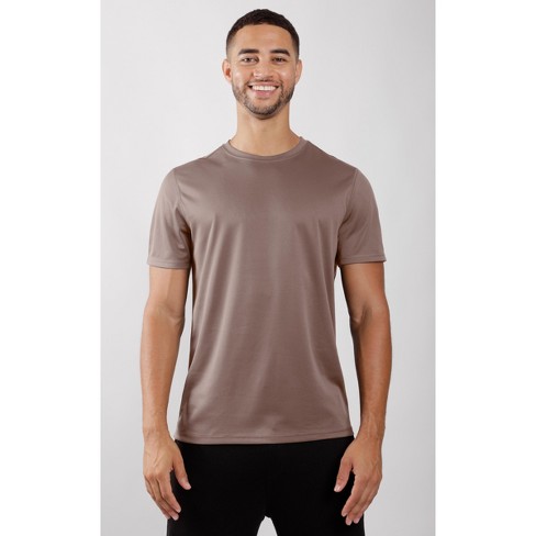 90 Degree By Reflex Mens Athletic Fit Short Sleeve Crew Basic Tee - Brown X  Large