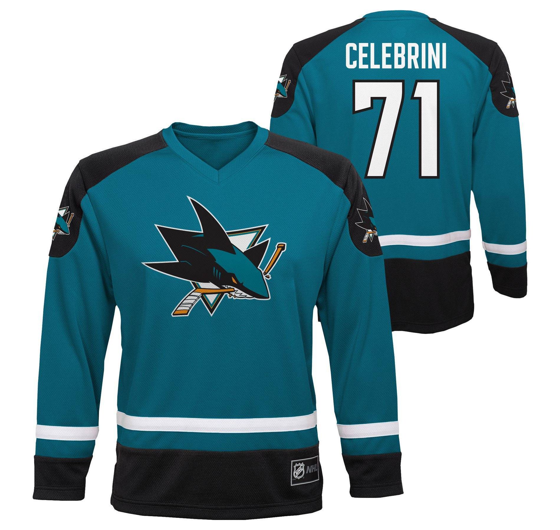 NHL San Jose Sharks Boys' Macklin Celebrini #71 Jersey