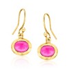 Ross-Simons Turquoise, 6x8mm Cultured Pearl and 2.00 ct. t.w. Pink Chalcedony Jewelry Set: 3 Pairs Of Drop Earrings in 18kt Gold Over Sterling - 4 of 4