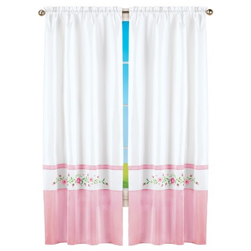 Collections Etc Beautiful Bordered Floral & Vine Window Curtains 84 ...