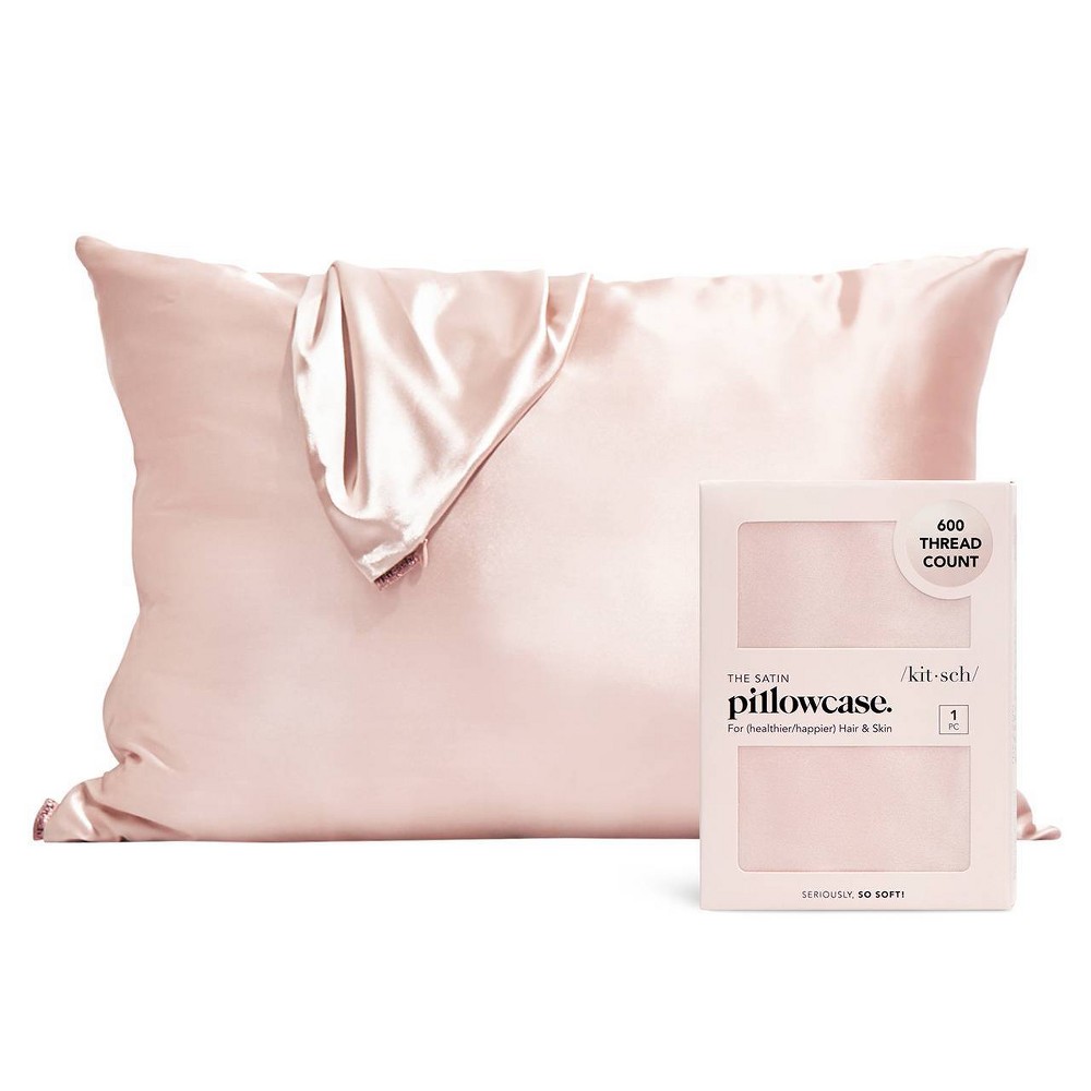 Pink Morning Glamour Satin Pillowcase Throw Pillow Morning Glamour - Main Image