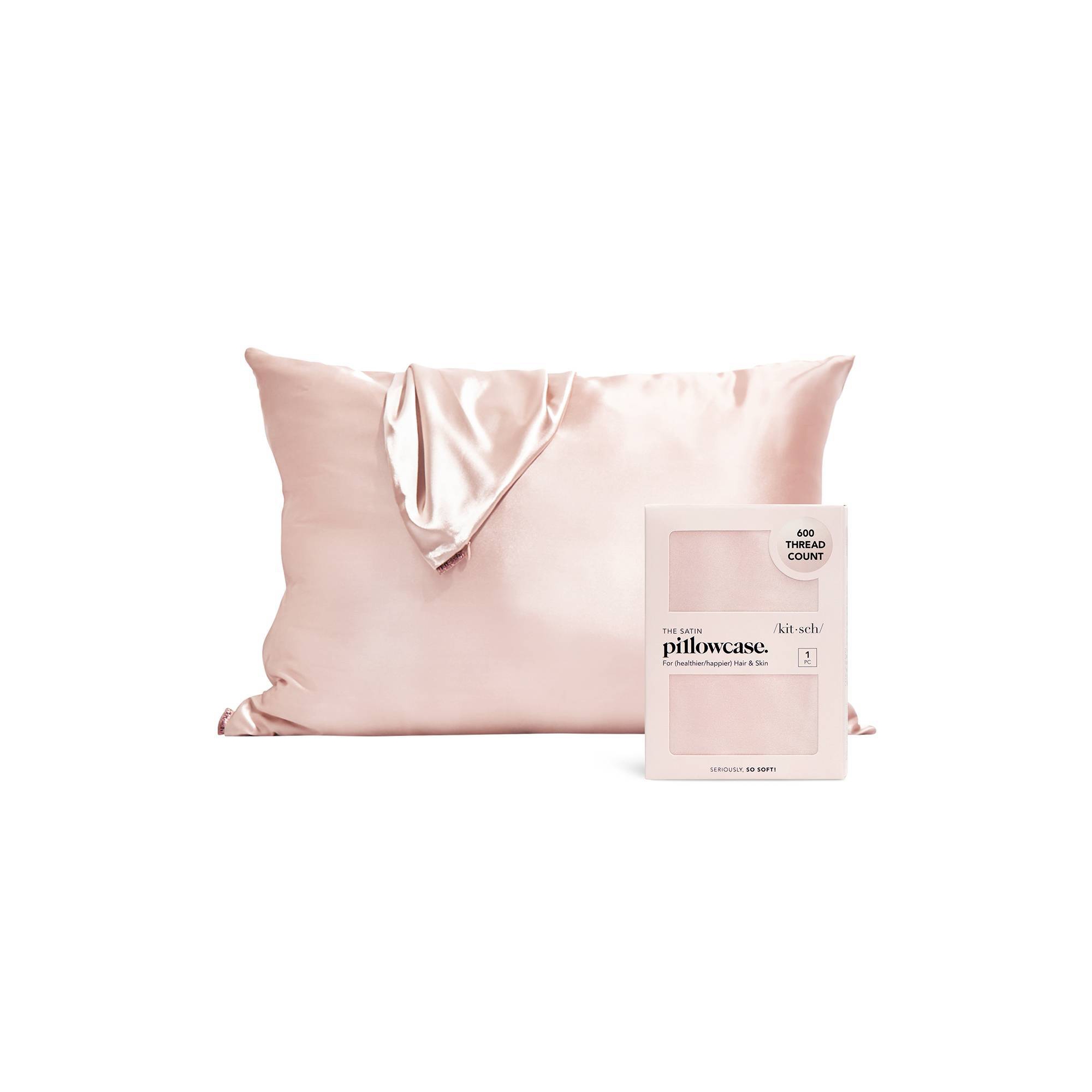 Kitsch Queen Size Satin Standard Pillowcase Thread Count "600" - Pink