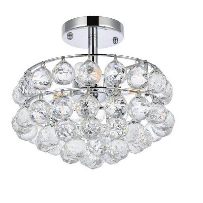 Savannah 12" Chrome Flush Mount with Crystal Accents