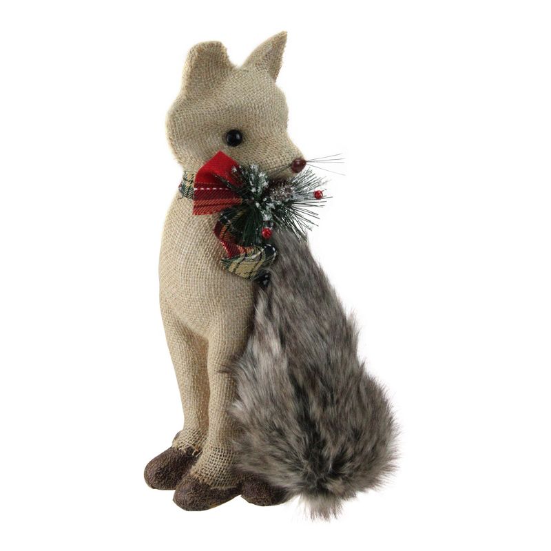 Northlight 13.25" Brown and Gray Fox Sitting with Tail Curled Christmas Figurine, 2 of 3