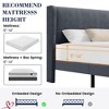Full/King/Queen Size Bed Frame Luxurious Velvet Upholstery Platform Bed w/Wingback Headboard, Wooden Slat Support No Box Spring Need - 3 of 4