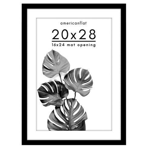 Americanflat Poster Frame 20x28 Inches With 16x24 Mat - Black 