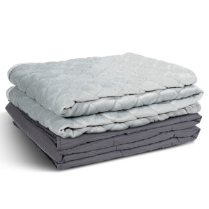 Costway 15lbs/20lbs Weighted Blanket Twin/Full Size 100% Cotton w/ Super Soft Crystal Cover - 1 of 4