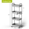 Hachikiko 4 Tier Rolling Utility Cart with Drawer - Multifunctional Storage Organizer on Wheels,Space-Saving Rolling Cart with 360°Wheels - 3 of 4