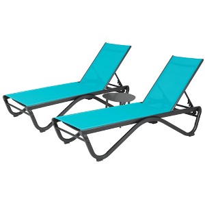 Kozyard Patio Chaise Lounge Chair Full Aluminum Reclining Adjustable Chair for Poolside Sunbathing Beach, - 1 of 4