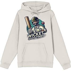 Cricket Sports "Wicket Good Time"  Adult Long Sleeve Hoodie - 1 of 3