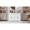 47.95inFarmhouse Buffet Cabinet Storage Sideboard with 2 Drawers and 4 Doors for Dining Living Room Kitchen Cupboard-White - 3 of 4