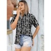 LA LEELA Hawaiian Shirts Womens Floral Summer Button Down Party Blouse Shirt Blouses Short Sleeve Vacation Casual Button Up Tee Shirts - 3 of 4